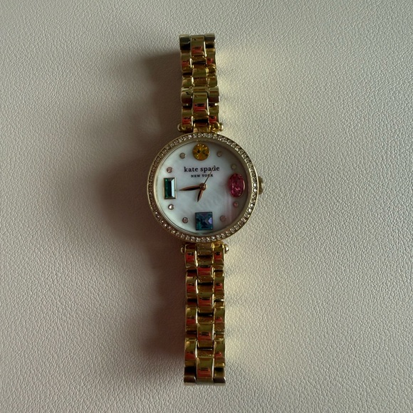 Kate Spade Gold Watch with Multicolor Gems